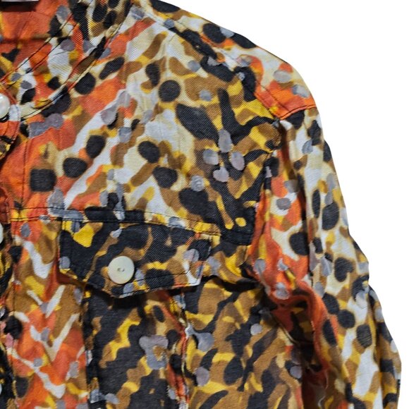 Ruby Rd Petite Button Up Shirt Womens Size12P Vibrant Abstract Print Long Sleeve - Picture 3 of 5